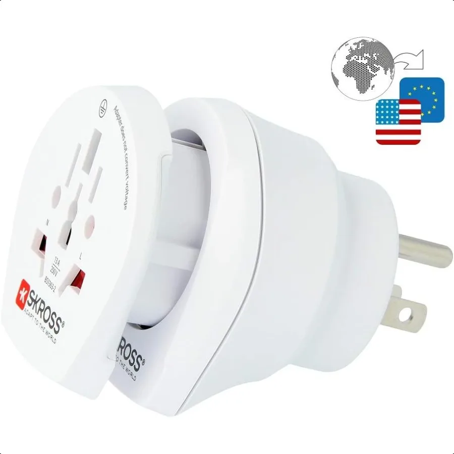 1.500204E Combo World to USA Travel Adapter USA Europe in One Adaptor Voltage Power: 100V1500W 250V3750W Suitable for Laptop an
1.500204E Combo World to USA Travel Adapter USA Europe in One Adaptor Voltage Power: 100V1500W 250V3750W Suitable for Laptop an