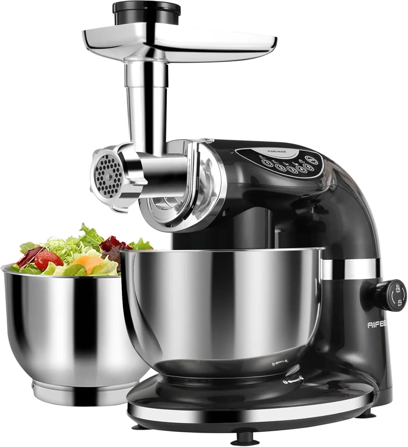 Многофункциональный планетарный миксер из нержавеющей стали 8.5QT+6QT, 7-в-1, с насадкой для теста, венчиком, мясорубкой - черный
Многофункциональный планетарный миксер из нержавеющей стали 8.5QT+6QT, 7-в-1, с насадкой для теста, венчиком, мясорубкой - черный