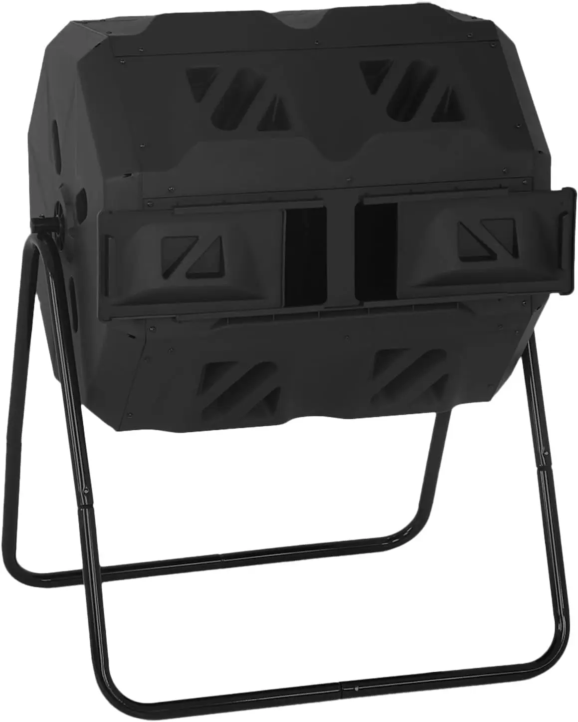 43 Gallon Dual Chamber Tumbling Compost Bin with Sliding Doors for Garden Patio Kitchen Yard, Black
43 Gallon Dual Chamber Tumbling Compost Bin with Sliding Doors for Garden Patio Kitchen Yard, Black
