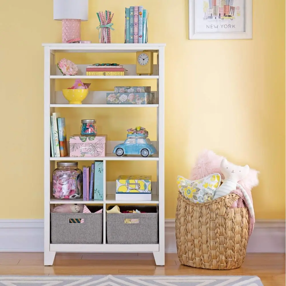 48 Linen White Wooden Storage Organizer with Fabric Bins for Playroom & Bedroom
48 Linen White Wooden Storage Organizer with Fabric Bins for Playroom & Bedroom