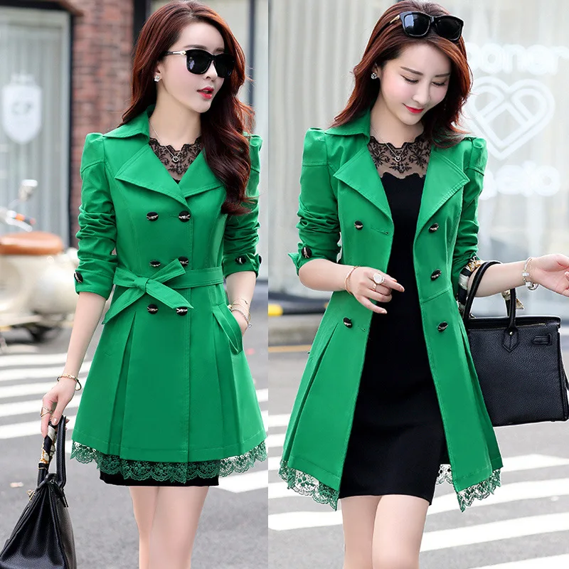 Fashion Slim Mid Length Lace Trench Coat Women's Casual Double-breasted Outerwear Spring Autumn New 2025 Windbreaker Coat Women
Fashion Slim Mid Length Lace Trench Coat Women's Casual Double-breasted Outerwear Spring Autumn New 2025 Windbreaker Coat Women