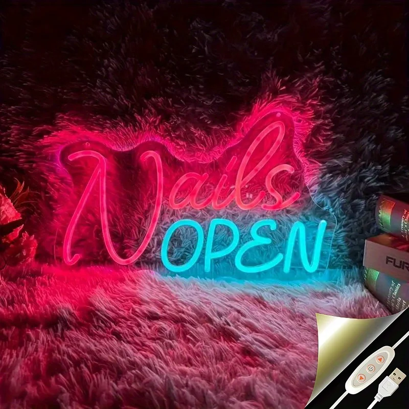 Nails OPEN Neon Sign, USB Powered Dimmable Salon Led Sign Accessories Nail Salon Sign Nail Salon Decor Wall Decor Windows
Nails OPEN Neon Sign, USB Powered Dimmable Salon Led Sign Accessories Nail Salon Sign Nail Salon Decor Wall Decor Windows