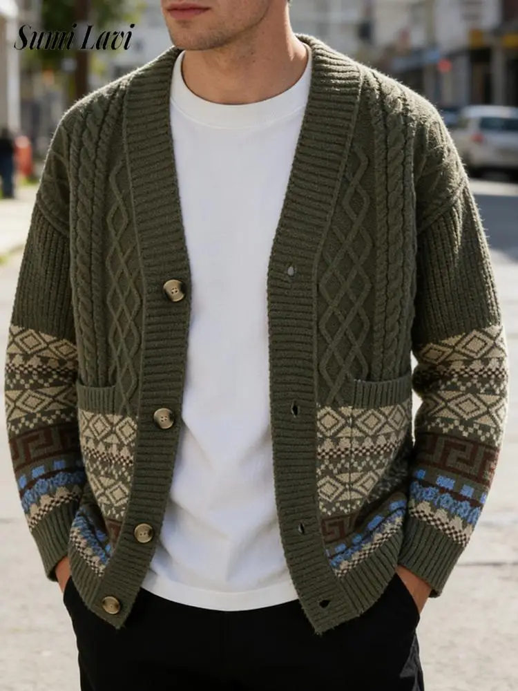 Новые мужские вязаные кардиганы на весну 2026: винтажные жаккардовые свитера с графическим узором, модные кофты с V-образным вырезом на пуговицах
Новые мужские вязаные кардиганы на весну 2026: винтажные жаккардовые свитера с графическим узором, модные кофты с V-образным вырезом на пуговицах