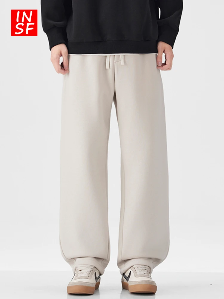 American High Street Thiened Straight Leg Sweatpants Men's Casual Trousers Pure Color Warmth Long Pants Autumn Winter
American High Street Thiened Straight Leg Sweatpants Men's Casual Trousers Pure Color Warmth Long Pants Autumn Winter