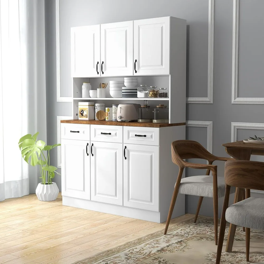 Microwave Cabinet With 3 Drawers Cabinet in the Living Room Bookcase 2-Tier Countertop and Adjustable Shelves 6 Doors White Home
Microwave Cabinet With 3 Drawers Cabinet in the Living Room Bookcase 2-Tier Countertop and Adjustable Shelves 6 Doors White Home