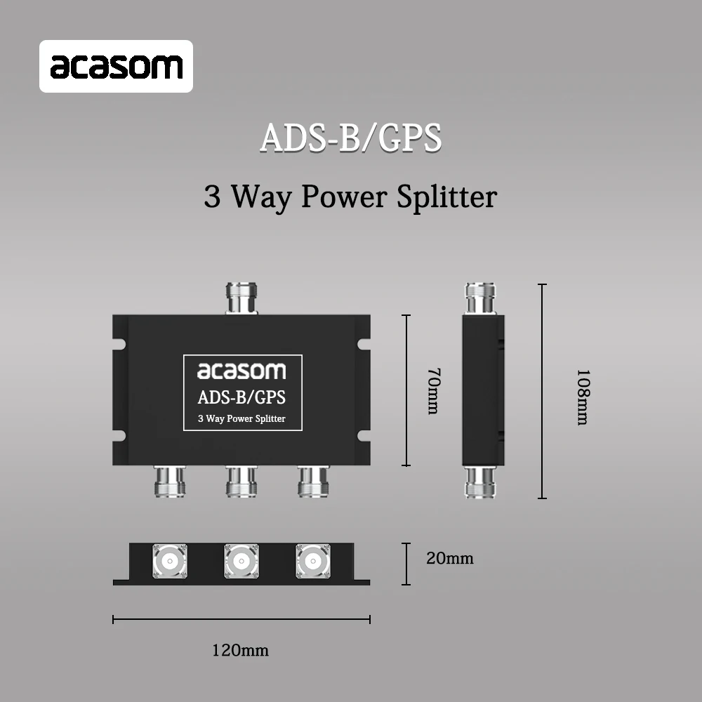 1090MHz 1575MHz 3 Way Splitter ADS-B / GPS 1x N-Stecker / 3x N-Buchse GPS/GLONASS/Galileo/BeiDou
1090MHz 1575MHz 3 Way Splitter ADS-B / GPS 1x N-Stecker / 3x N-Buchse GPS/GLONASS/Galileo/BeiDou