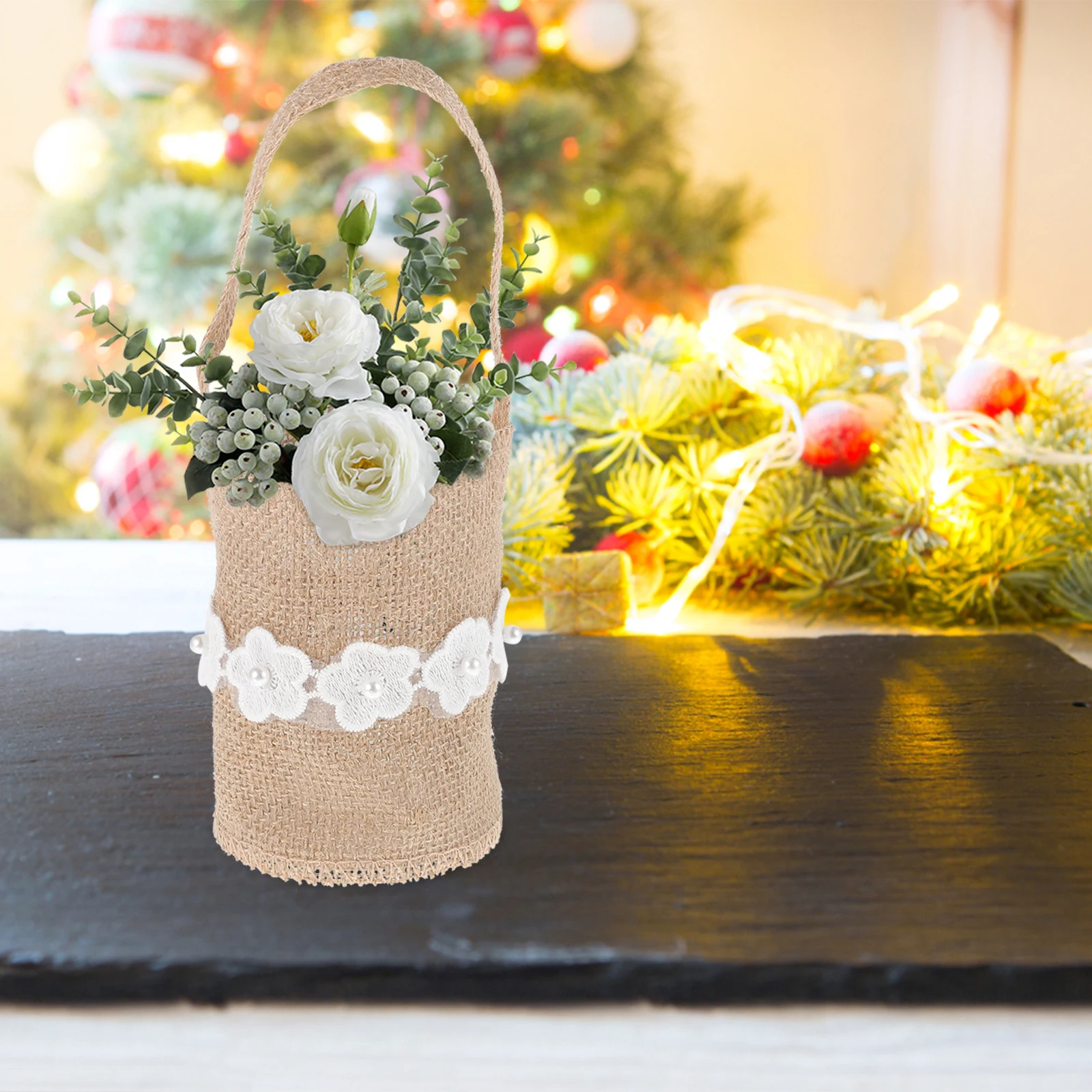 2pcs Linen Basket Burlap Small Bag Decorative Storage Wedding Flower Girl Rustic Party Petal Photo Props Basket 
2pcs Linen Basket Burlap Small Bag Decorative Storage Wedding Flower Girl Rustic Party Petal Photo Props Basket