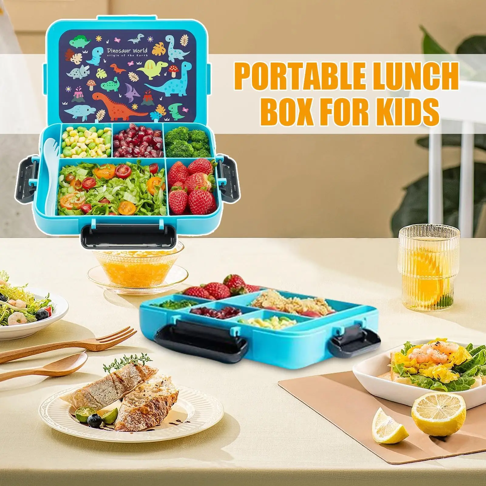 Lunch Box Kids Toddler Lunch Box Food Container Leakproof 5-Compartment Containers with Tableware for Travel Food Storage Fruit
Lunch Box Kids Toddler Lunch Box Food Container Leakproof 5-Compartment Containers with Tableware for Travel Food Storage Fruit