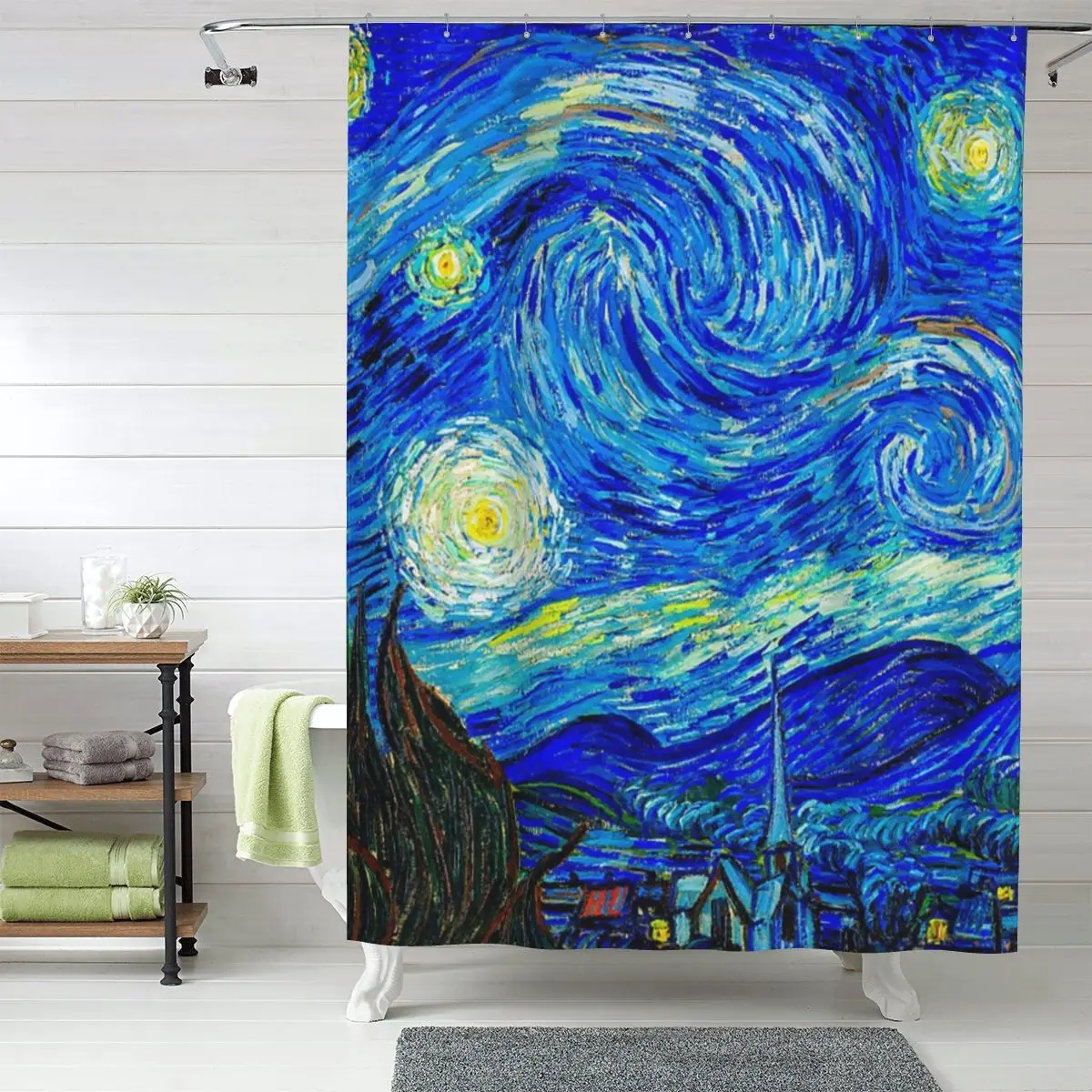 Starlight Night Van GoghShower Curtain Bathroom Polyester Waterproof Bath Curtains with Hooks
Starlight Night Van GoghShower Curtain Bathroom Polyester Waterproof Bath Curtains with Hooks