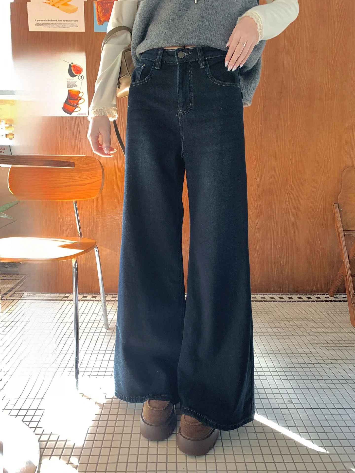 Original Color Fce Lined Straight Leg Jeans Women's Low Waist Chic American Sle Retro Hip Covering Long Trousers
Original Color Fce Lined Straight Leg Jeans Women's Low Waist Chic American Sle Retro Hip Covering Long Trousers