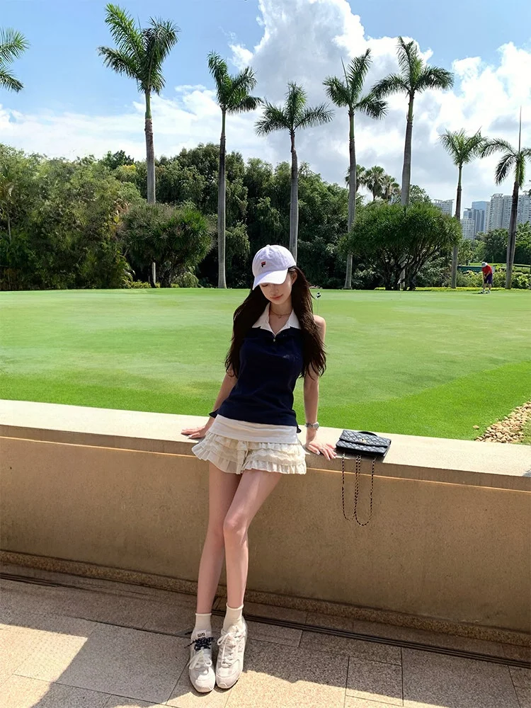 Sexy Bal Ne Hanging Top Women's Slim Fit Summer Design Sense Pure Desire Vest Two-Piece Look Casual Commute Sle
Sexy Bal Ne Hanging Top Women's Slim Fit Summer Design Sense Pure Desire Vest Two-Piece Look Casual Commute Sle