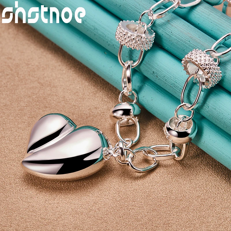SHSTONE 925 Sterling Silver Love Pendant Flat Cable Chain Necklace For Women Fashion Party Wedding Charm Gift Engagement Jewelry
SHSTONE 925 Sterling Silver Love Pendant Flat Cable Chain Necklace For Women Fashion Party Wedding Charm Gift Engagement Jewelry