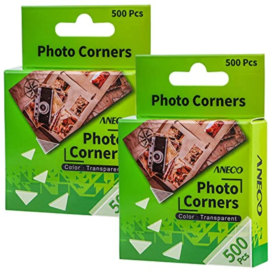 Aneco 2 Pack Transparent Photo Corners Clear Picture Mounting Corner Stickers for DIY Album, Scrapbook, Journal, 500 Pieces/Pac
Aneco 2 Pack Transparent Photo Corners Clear Picture Mounting Corner Stickers for DIY Album, Scrapbook, Journal, 500 Pieces/Pac