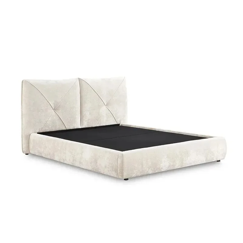 # Customized Contemporary Beige Velvet Tufting Upholstery Bed with Oak Wooden Frame Durable Stable
# Customized Contemporary Beige Velvet Tufting Upholstery Bed with Oak Wooden Frame Durable Stable