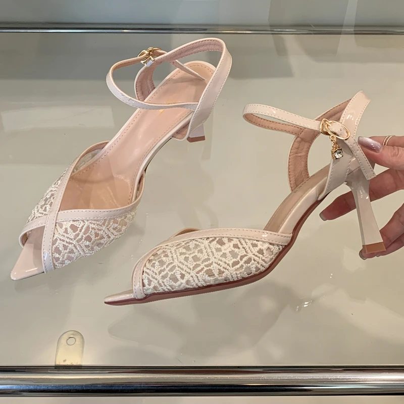 Sexy Mesh Heeled Sandals Women Pointed Open Toe Anke Buckle Strap Pumps Party Banquet Prom Summer Ladies Shoes Zapatos De Mujer
Sexy Mesh Heeled Sandals Women Pointed Open Toe Anke Buckle Strap Pumps Party Banquet Prom Summer Ladies Shoes Zapatos De Mujer
