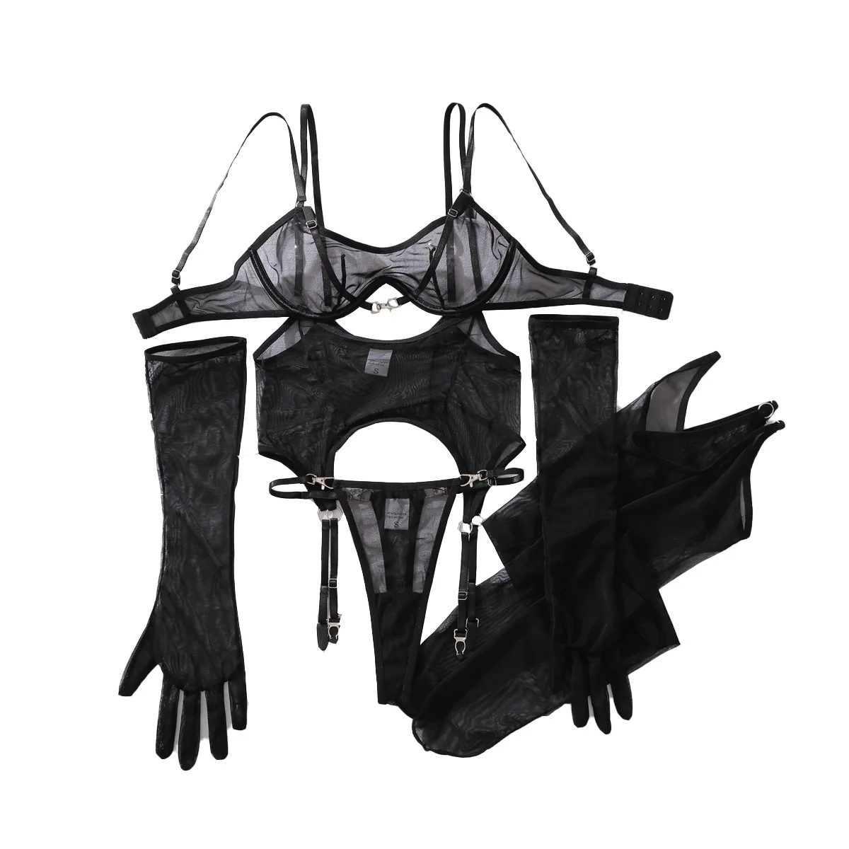 Black White Women's Sexy Romantic Set Comfortable Mesh Fabric Breathable Shaping Ultra-thin Sexy Underwear Set with Stockings
Black White Women's Sexy Romantic Set Comfortable Mesh Fabric Breathable Shaping Ultra-thin Sexy Underwear Set with Stockings