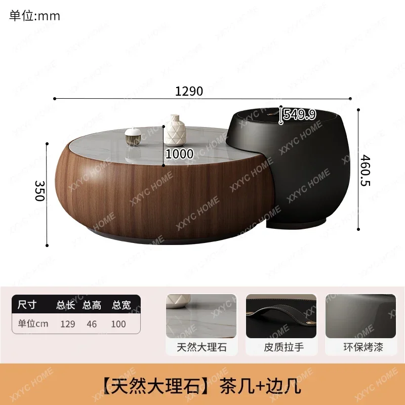 A Round Coffee Table Household Light Luxury High Sense Modern Style High And Low Combination Coffee Table
A Round Coffee Table Household Light Luxury High Sense Modern Style High And Low Combination Coffee Table