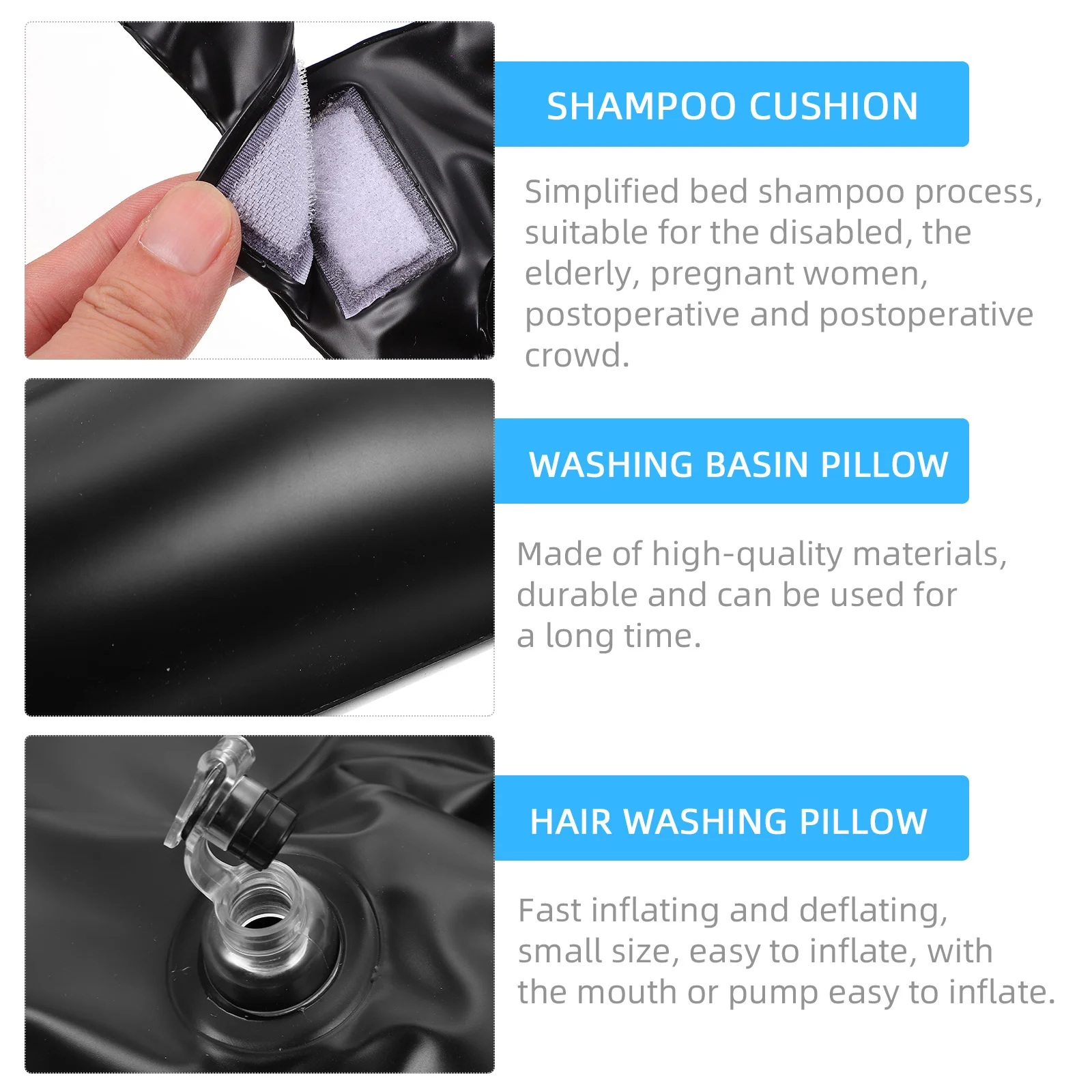 1Pcs Black Inflatable Shampoo Pillow Durable Portable Hair Washing Cushion for Bed Use Convenient Washing Pad for Disabled
1Pcs Black Inflatable Shampoo Pillow Durable Portable Hair Washing Cushion for Bed Use Convenient Washing Pad for Disabled