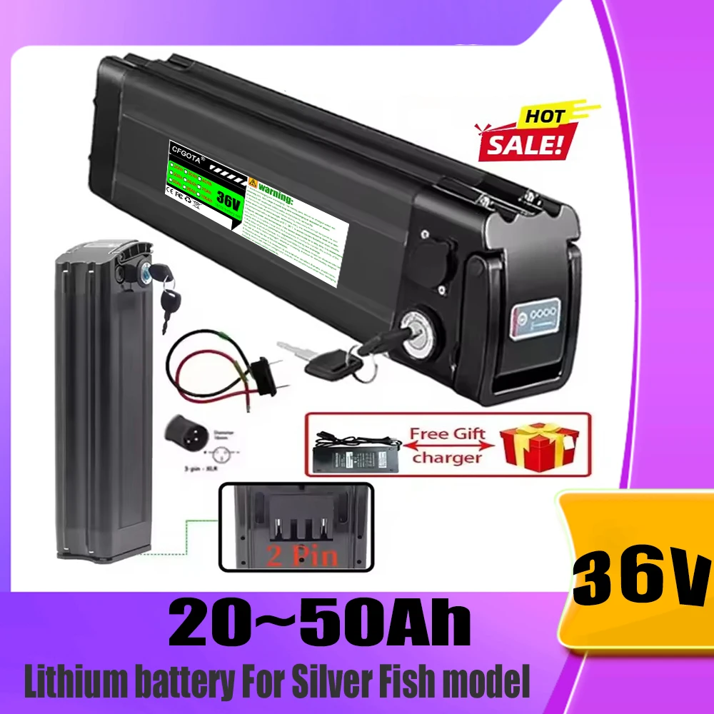 Suitable for Silver Fish 250W-1000W motor, 36V 20Ah/30Ah/40Ah/50Ah lithium battery pack, with charger
Suitable for Silver Fish 250W-1000W motor, 36V 20Ah/30Ah/40Ah/50Ah lithium battery pack, with charger