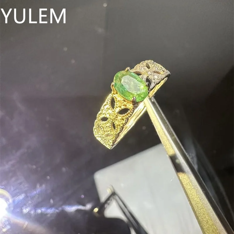 YULEM 4x6mm Natural Emerald Oval Shape Design Silver 925 Ring with Luxury Design for Women Daily Wear
YULEM 4x6mm Natural Emerald Oval Shape Design Silver 925 Ring with Luxury Design for Women Daily Wear