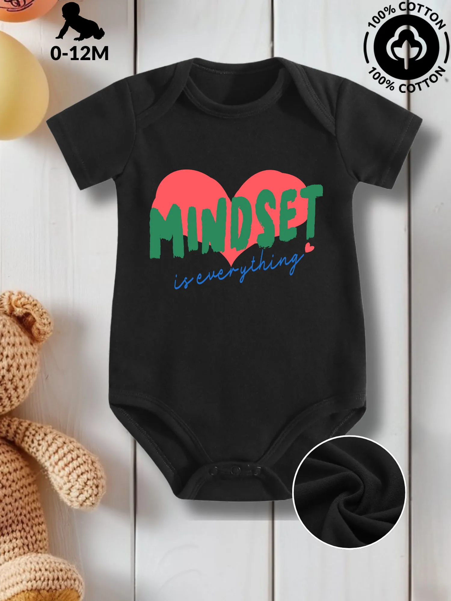 Mindset Is Everything Unisex Baby Crawling Suit, Pure Cotton Skin Care Onesie, All-Season Wear Black Bodysuit 190GSM
Mindset Is Everything Unisex Baby Crawling Suit, Pure Cotton Skin Care Onesie, All-Season Wear Black Bodysuit 190GSM