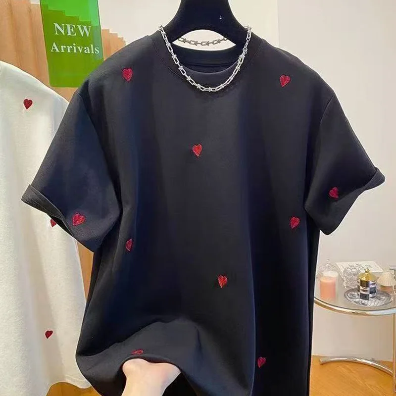 2025 New Casual Korean Embroidered Short Sleeve T-Shirts Normcore Loose O-neck Oversized Top Tee Women Clothes All-match Tshirt
2025 New Casual Korean Embroidered Short Sleeve T-Shirts Normcore Loose O-neck Oversized Top Tee Women Clothes All-match Tshirt