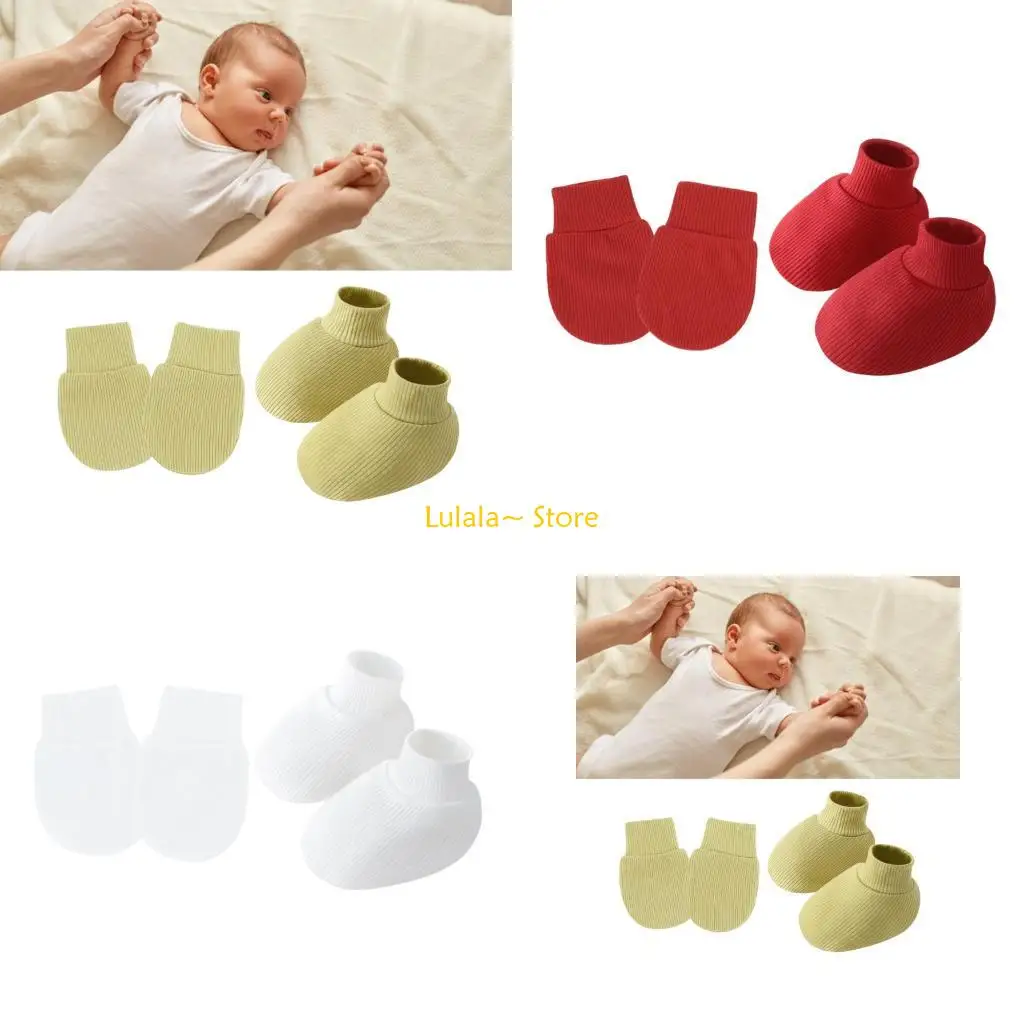 Y4QA Soft & Breathable Cotton Baby Mittens and Socks Set for Newborns 0-6 Months Anti Scratches Design Gloves Foot Cover
Y4QA Soft & Breathable Cotton Baby Mittens and Socks Set for Newborns 0-6 Months Anti Scratches Design Gloves Foot Cover