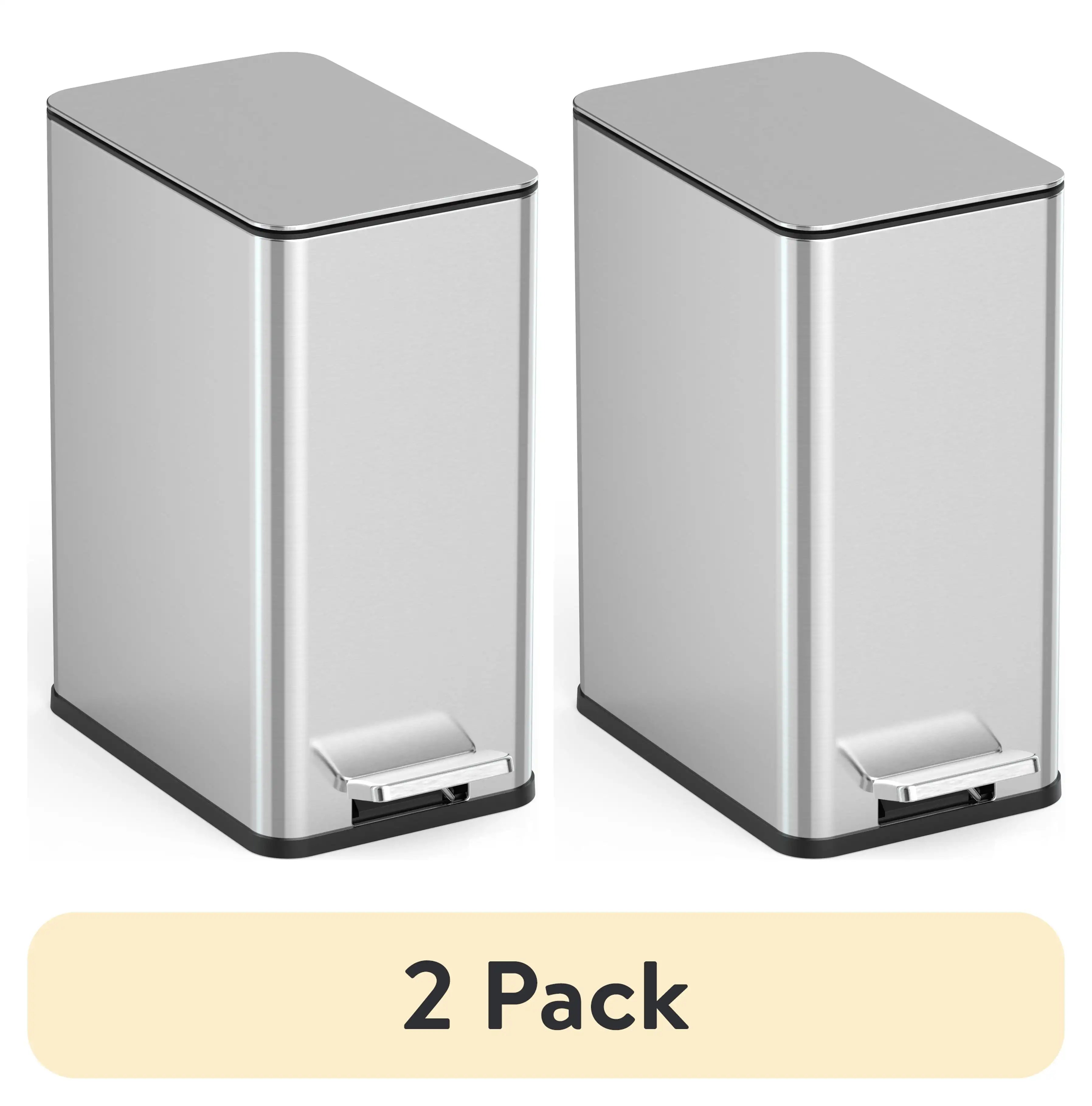 (2 pack) 2.6 Gallon Trash Can Slim Step On Bathroom Trash Can Stainless Steel 10 Liter / 2.6 gallon Slim rectangular trash can
(2 pack) 2.6 Gallon Trash Can Slim Step On Bathroom Trash Can Stainless Steel 10 Liter / 2.6 gallon Slim rectangular trash can