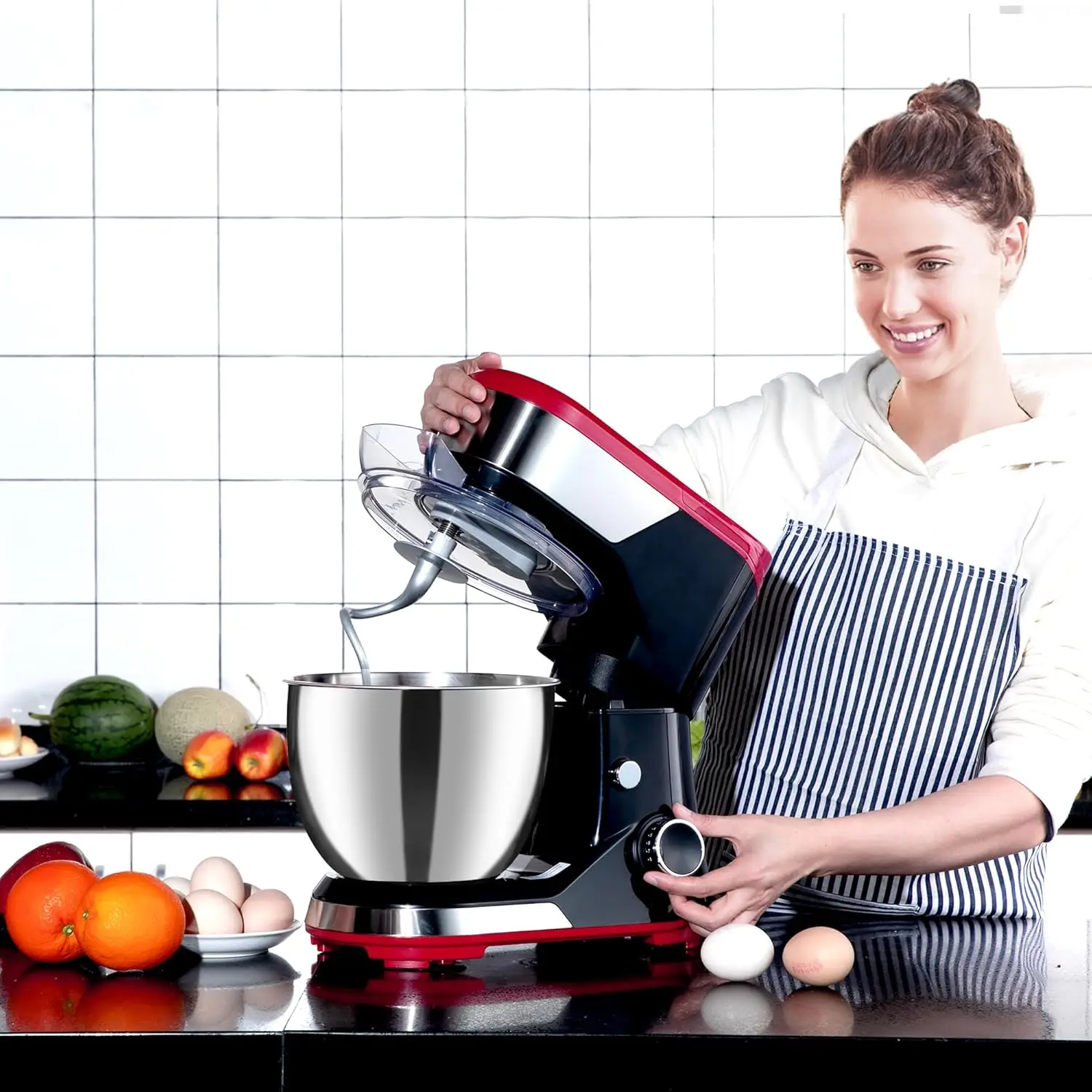 Stand Mixer, 5.3QT Stainless Steel Bowl 8 Speeds 600W Copper Motor Electric Kitchen Moxer with Dough Hook, Whisk, Beater for
Stand Mixer, 5.3QT Stainless Steel Bowl 8 Speeds 600W Copper Motor Electric Kitchen Moxer with Dough Hook, Whisk, Beater for