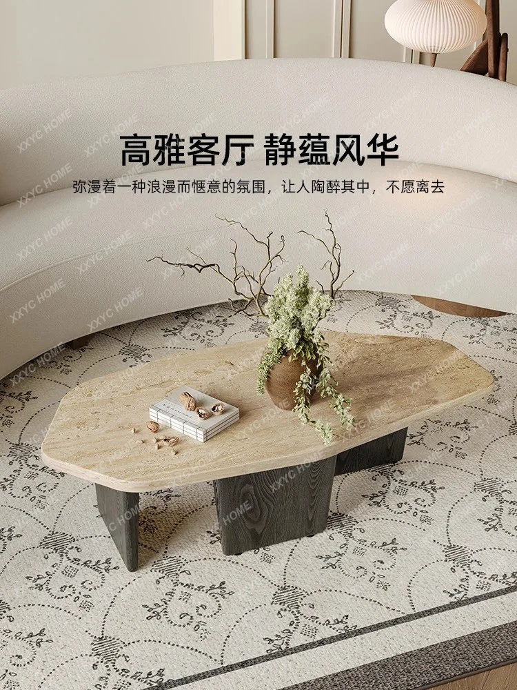 DDWabi Sanfeng minimalist natural travertine coffee table small apartment living room household small tea table
DDWabi Sanfeng minimalist natural travertine coffee table small apartment living room household small tea table