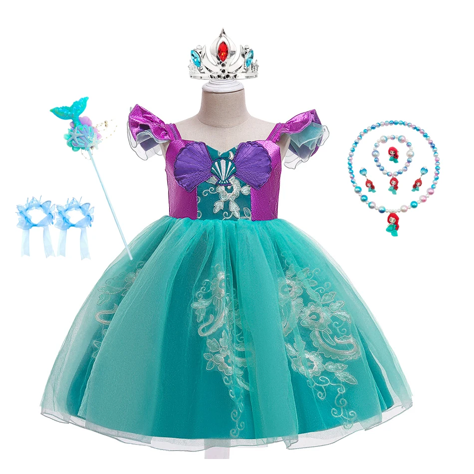 Girls Ariel Little Mermaid Costume Girls Contrast Embroidered Mesh Puffy Dress Girl Beauty Birthday Party Halloween Clothing
Girls Ariel Little Mermaid Costume Girls Contrast Embroidered Mesh Puffy Dress Girl Beauty Birthday Party Halloween Clothing