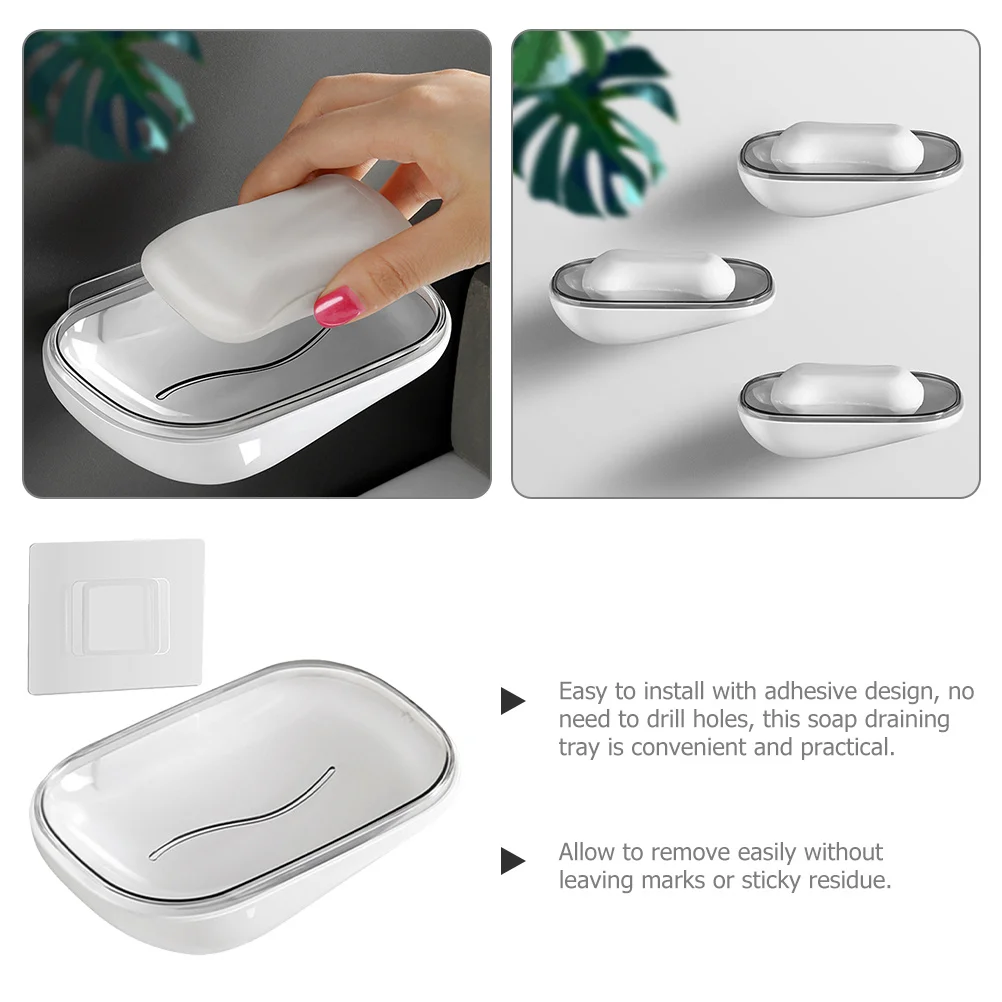 Soap Holder Wall Draining Dish Tray for Shower Drying Bathroom Dishes Holders White
Soap Holder Wall Draining Dish Tray for Shower Drying Bathroom Dishes Holders White