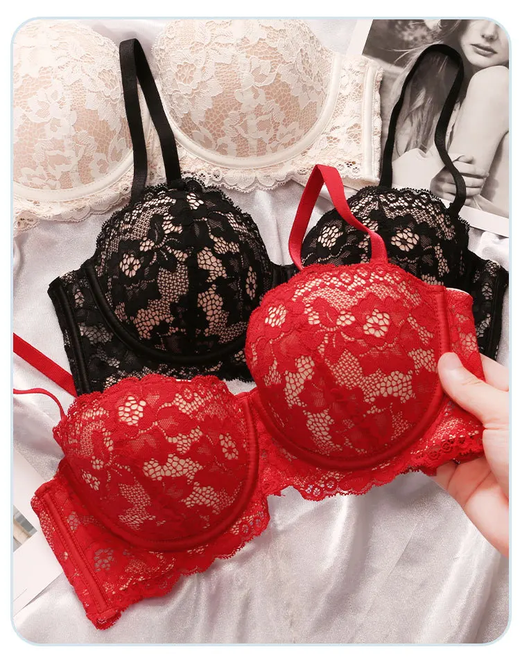 Bra set lace ladies half cup underwear small breasts gathered red adjustable anti-sagging lingerie sexy large size bralette
Bra set lace ladies half cup underwear small breasts gathered red adjustable anti-sagging lingerie sexy large size bralette