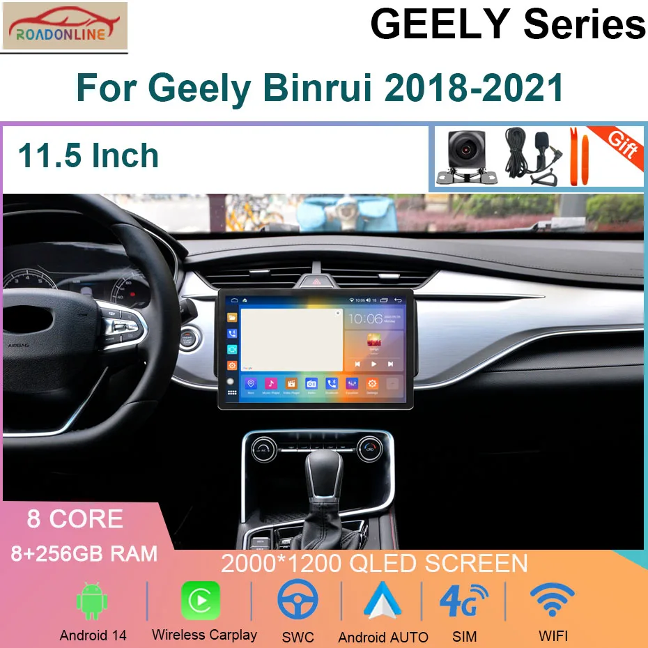 Android 14 8+256GB 11.5 INCH Carplay Auto For Geely Binrui 2018-2021Car Radio Multimedia Player Stereo Head Unit WiFi+4G
Android 14 8+256GB 11.5 INCH Carplay Auto For Geely Binrui 2018-2021Car Radio Multimedia Player Stereo Head Unit WiFi+4G