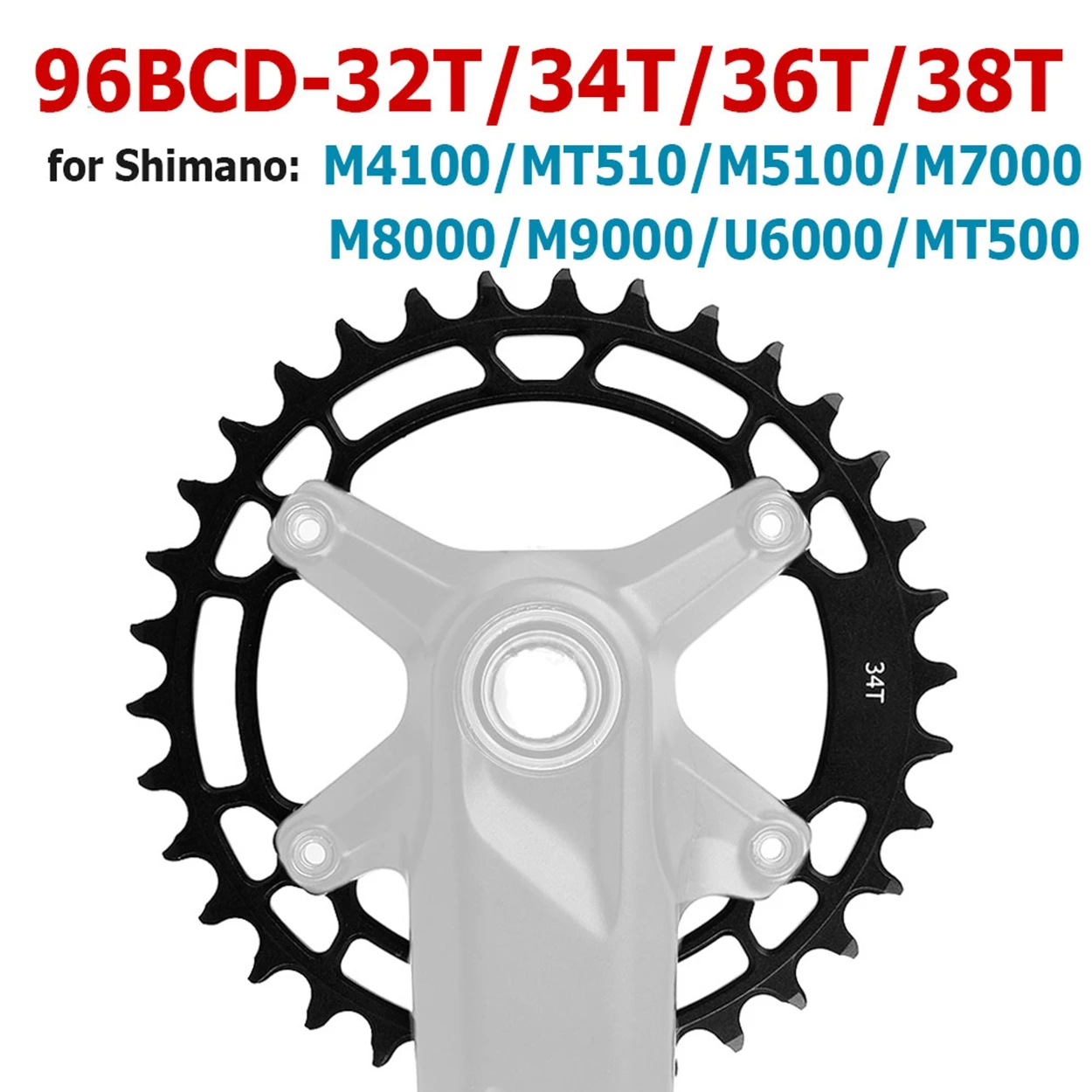 Mountain Bike Chainring 96BCD 32T-38T Sprocket 7-12 Speed Stars MTB Crowns for Shimano M4100 M5100 M8000 U6000 Bicycle Crankset
Mountain Bike Chainring 96BCD 32T-38T Sprocket 7-12 Speed Stars MTB Crowns for Shimano M4100 M5100 M8000 U6000 Bicycle Crankset