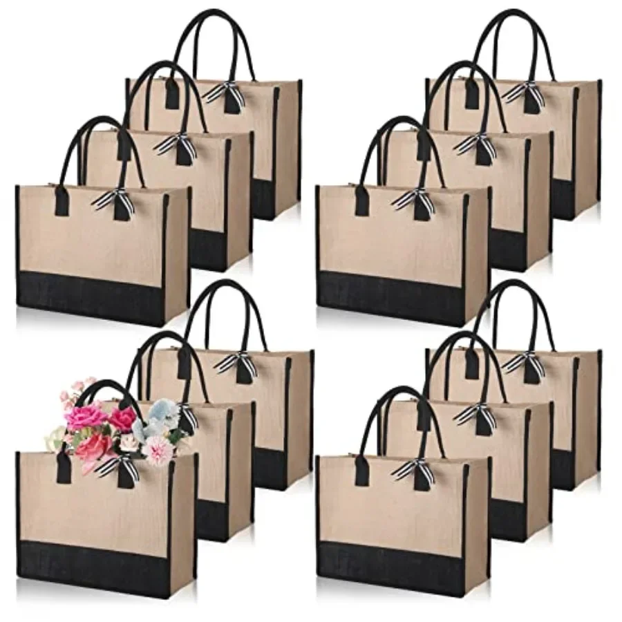 12 Pieces Burlap Tote Bags Set Jute Tote Bag with Handles Initial Canvas Beach Bag Large Reusable Burlap Gift Tote Bag for Wome
12 Pieces Burlap Tote Bags Set Jute Tote Bag with Handles Initial Canvas Beach Bag Large Reusable Burlap Gift Tote Bag for Wome