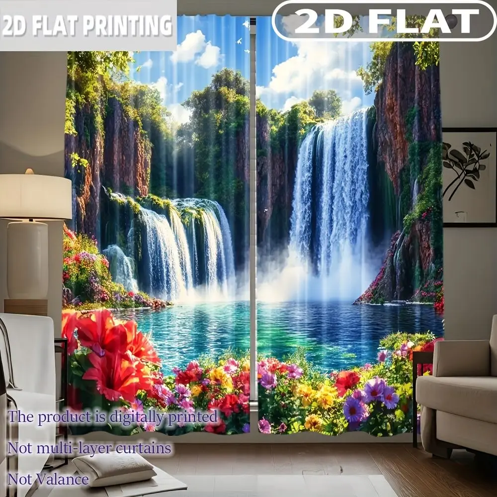 2pcs Curtains Waterfall Forest Flowers Sky Mountains for Balcony, Bedroom, Living Room, for Spring Summer Machine Washable
2pcs Curtains Waterfall Forest Flowers Sky Mountains for Balcony, Bedroom, Living Room, for Spring Summer Machine Washable