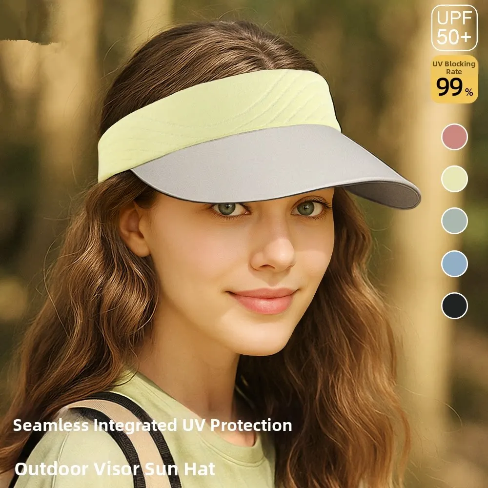 UPF50+ 99% UV Block Seamless Integrated Empty Top Sun Visor for Women Wide Brim UV Protection Sun Hat Baseball cap for Cycling
UPF50+ 99% UV Block Seamless Integrated Empty Top Sun Visor for Women Wide Brim UV Protection Sun Hat Baseball cap for Cycling