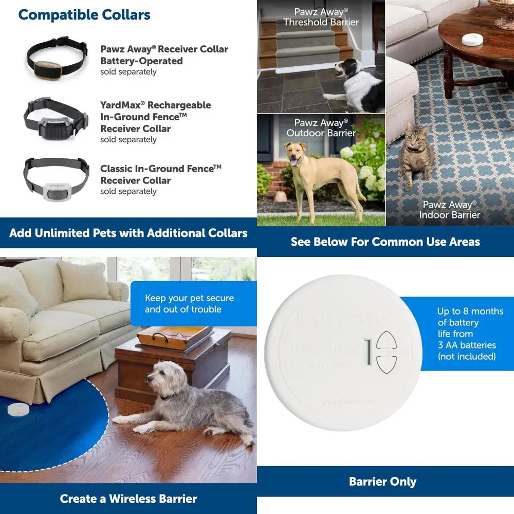 Wireless Pet Barrier System, Additional Barrier for Dogs and Cats
Wireless Pet Barrier System, Additional Barrier for Dogs and Cats