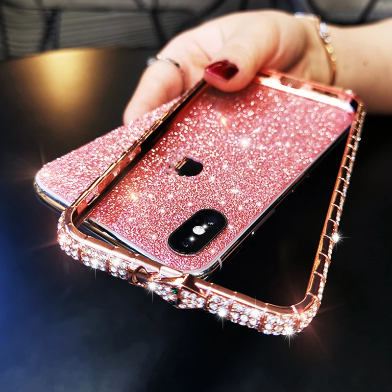 Luxury Pink Metal Diamonds Bumper Phone Cases for iPhone 15 14 13 Pro Max Case Frame Glitter Women Protective Cover
Luxury Pink Metal Diamonds Bumper Phone Cases for iPhone 15 14 13 Pro Max Case Frame Glitter Women Protective Cover