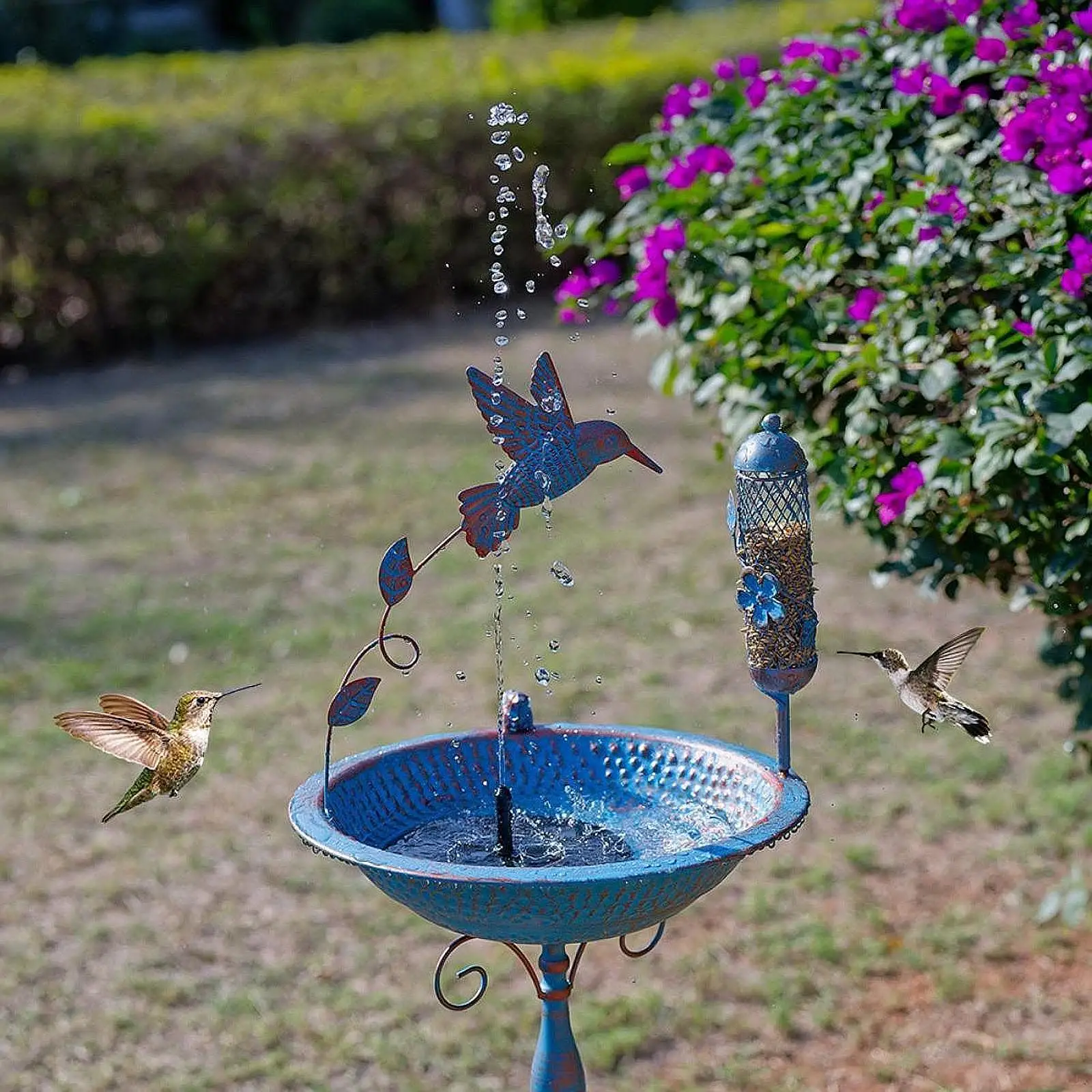 Metal Bird Bath Birdfeeder Lightweight Decorative Ornament Multipurpose with
Metal Bird Bath Birdfeeder Lightweight Decorative Ornament Multipurpose with