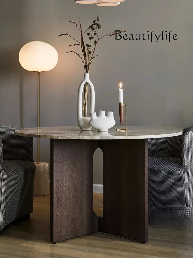 Marble dining table Slate round table Travertine terrazzo medieval round solid wood round dining table Nordic
Marble dining table Slate round table Travertine terrazzo medieval round solid wood round dining table Nordic