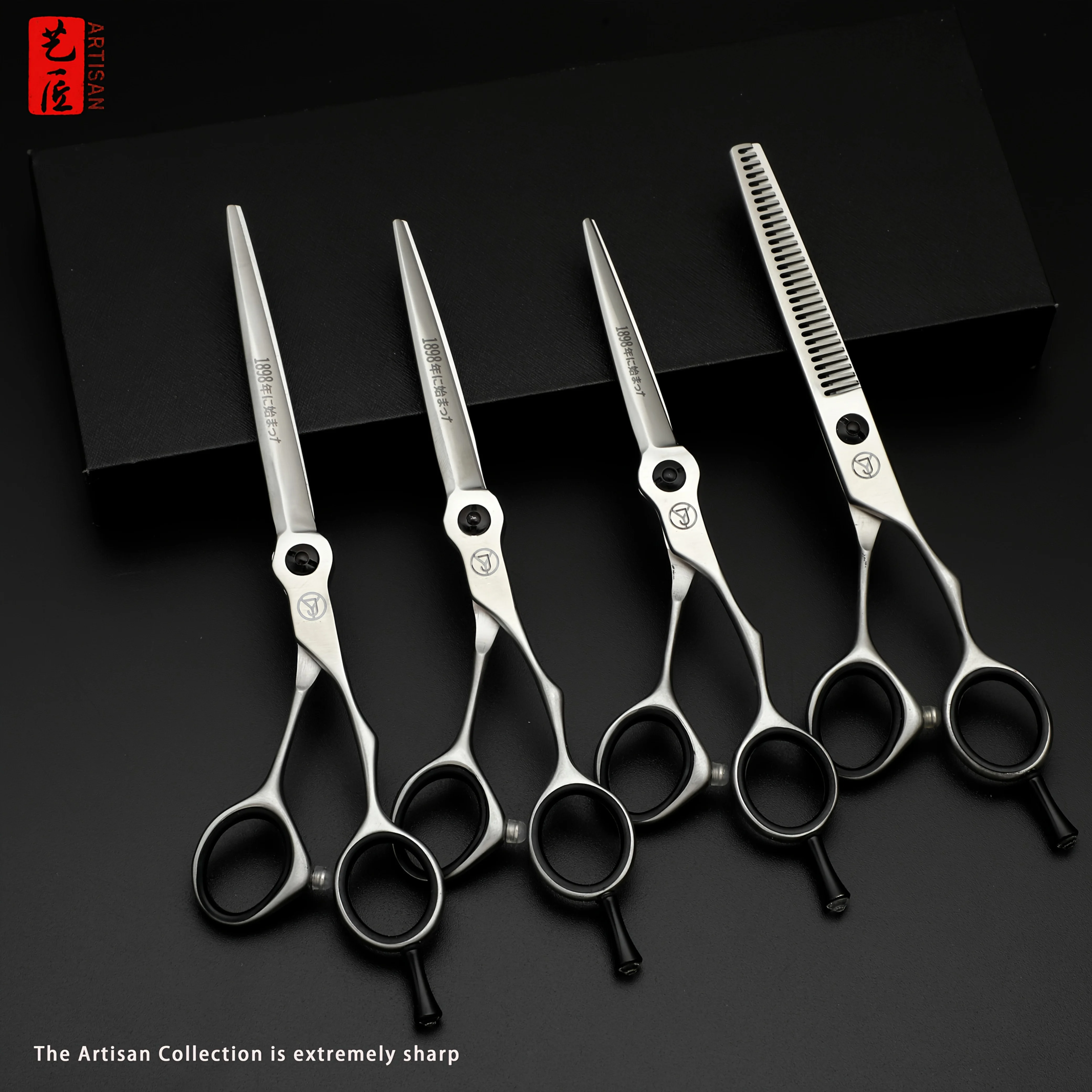 Using 440C steel professional hair cutting scissors - advanced technology, nanometer level sharpness, hand polished bearings, lo
Using 440C steel professional hair cutting scissors - advanced technology, nanometer level sharpness, hand polished bearings, lo