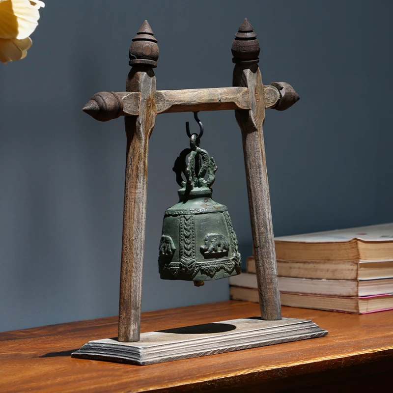 Chinese Style Home Decor Vintage Clock Ornaments Living Room Decoration Wooden Frame Pure Copper Bell Decorative Ornaments
Chinese Style Home Decor Vintage Clock Ornaments Living Room Decoration Wooden Frame Pure Copper Bell Decorative Ornaments