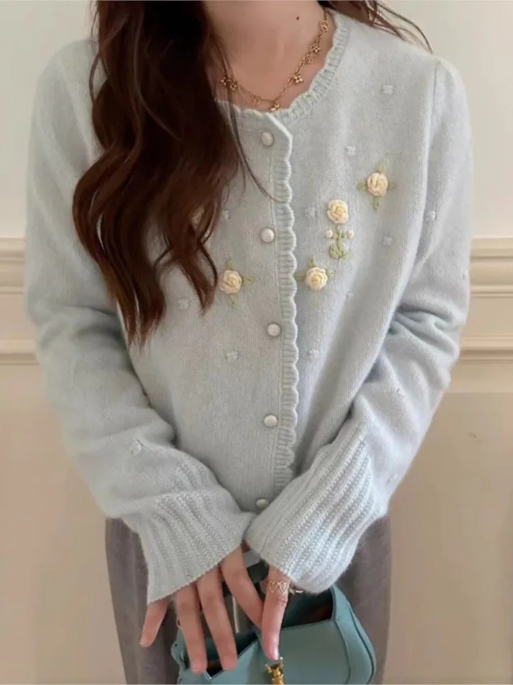 2025 Trendy Cardigan Sweater Pull Femmes Woman Clothes Women's Clothing Cute Temperament Casual Simple Style Embroidery Contrast
2025 Trendy Cardigan Sweater Pull Femmes Woman Clothes Women's Clothing Cute Temperament Casual Simple Style Embroidery Contrast