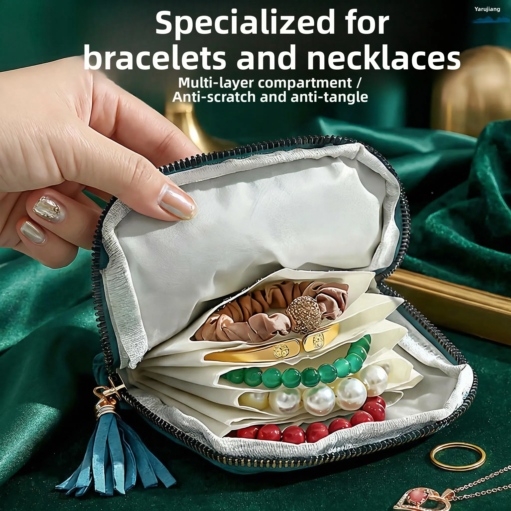 Portable High-End Jewelry Storage Bag with Zipper for Bracelets Necklaces Choker Vintage Style Children's Bedroom
Portable High-End Jewelry Storage Bag with Zipper for Bracelets Necklaces Choker Vintage Style Children's Bedroom