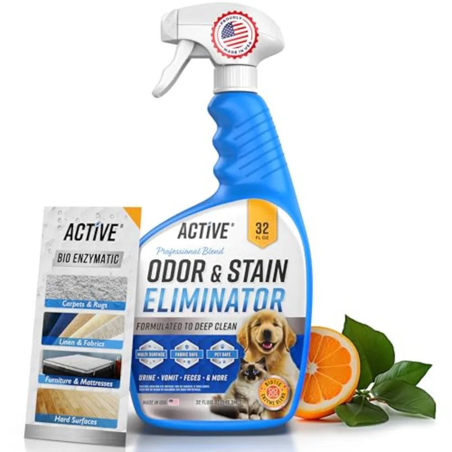 Pet Odor and Stain Eliminator - 32 oz Enzyme Cleaner for Dog and Cat Urine, Stain Remover Spray for Carpet, Upholstery, Hardwoo
Pet Odor and Stain Eliminator - 32 oz Enzyme Cleaner for Dog and Cat Urine, Stain Remover Spray for Carpet, Upholstery, Hardwoo