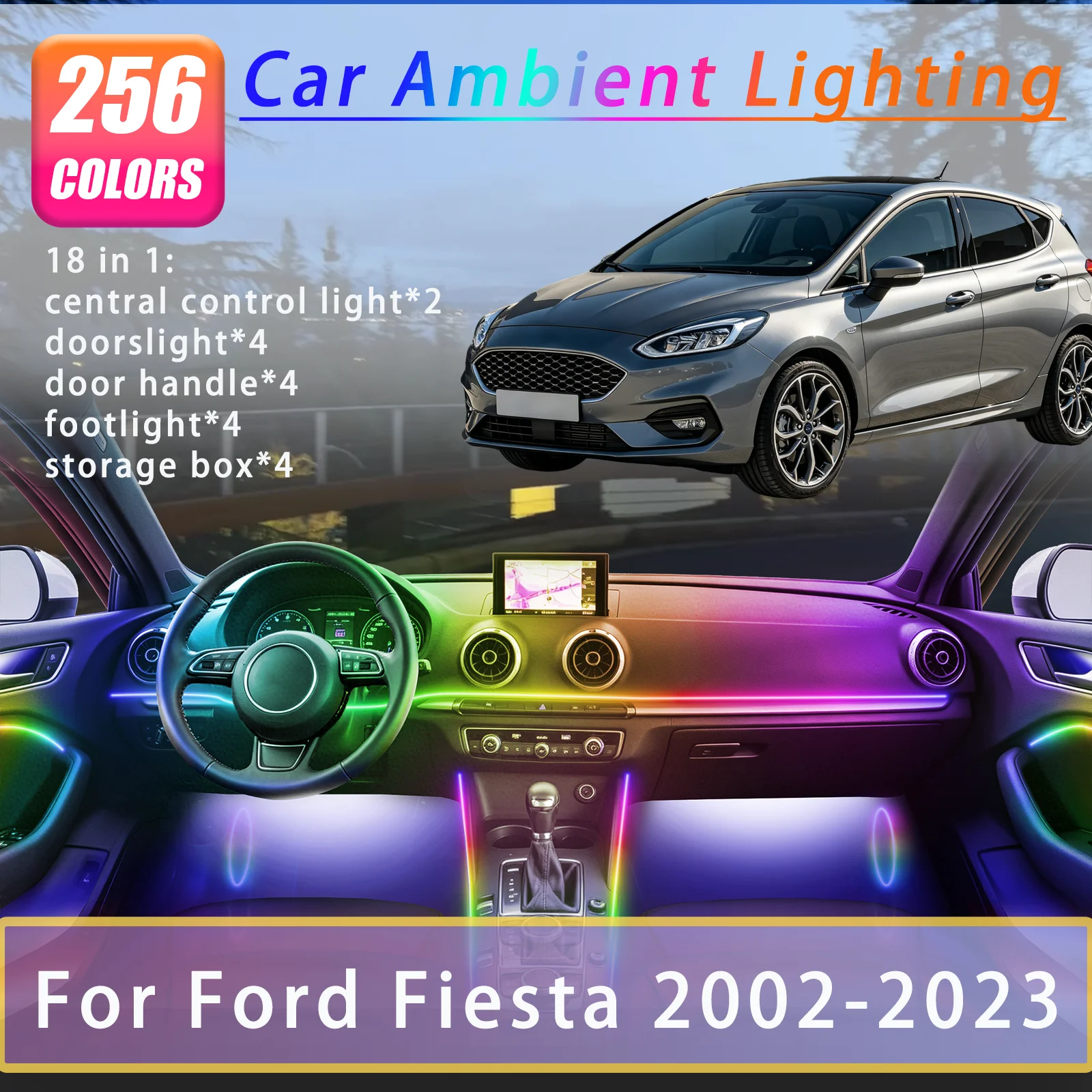 For Ford Fiesta MK5 MK6 MK7 Car Interior Ambient Lights Strips Breathing Lighting Kit App Control Auto Decorative Lamp
For Ford Fiesta MK5 MK6 MK7 Car Interior Ambient Lights Strips Breathing Lighting Kit App Control Auto Decorative Lamp