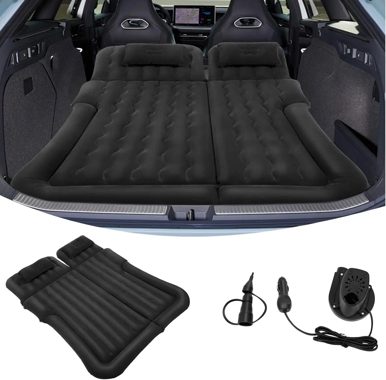 SUV Air Mattress, Inflatable Car Mattress with Air Pump & 2 Pillows, Portable Double-Sided Thicker Car Bed for Camping, Travel
SUV Air Mattress, Inflatable Car Mattress with Air Pump & 2 Pillows, Portable Double-Sided Thicker Car Bed for Camping, Travel
