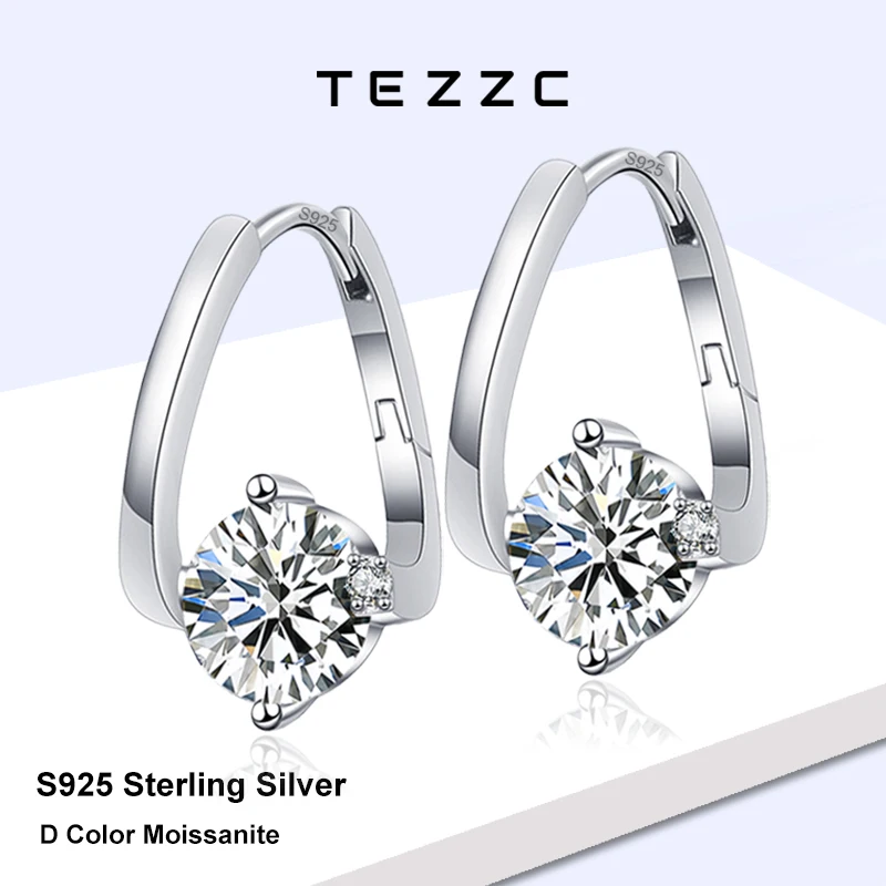 Tezzc 1CT Moissanite Hoop Earrings 925 Sterling Sliver Earrings for Women Wedding Birthday Diamond Jewelry Gift With certificate
Tezzc 1CT Moissanite Hoop Earrings 925 Sterling Sliver Earrings for Women Wedding Birthday Diamond Jewelry Gift With certificate